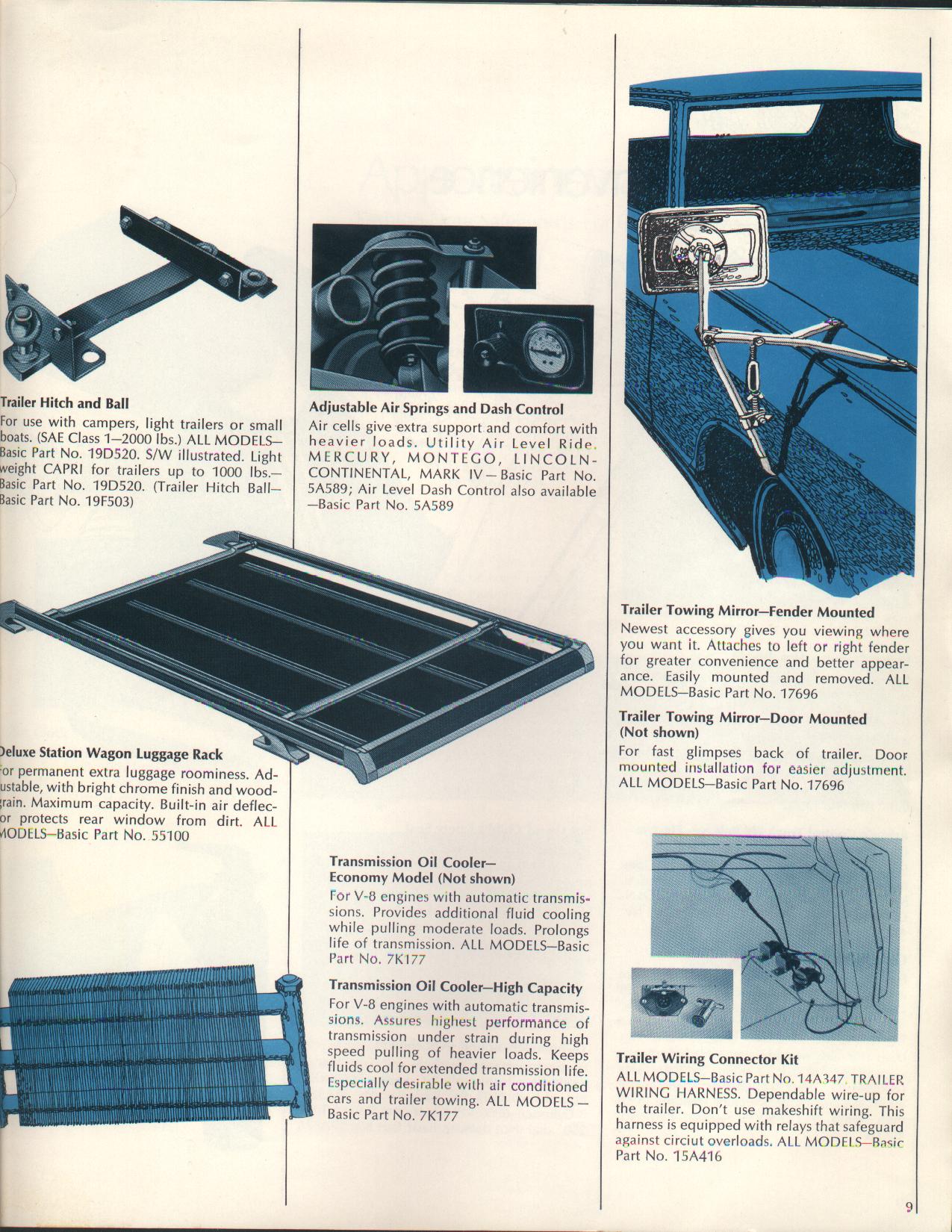 1972 Mercury Accessories Brochure Page 9